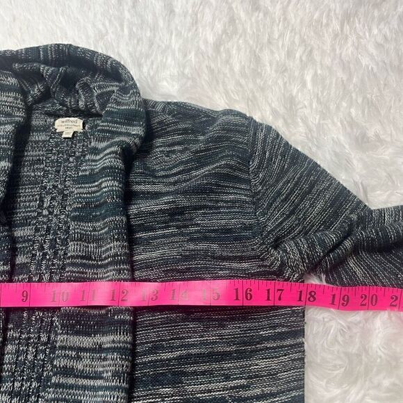 Aritzia Wilfred Open Front Cardigan Silk Cashmere Womens Small Teal Blue Pockets - Picture 7 of 10